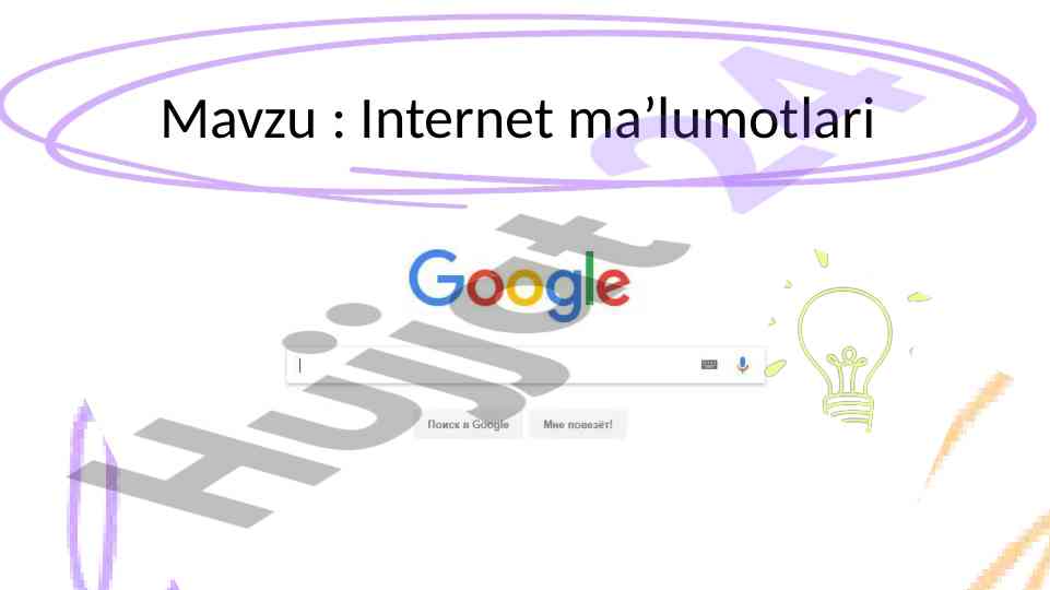Internet ma’lumotlari qidirish qoidalari va usullari