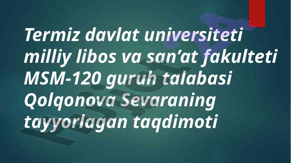 O’zbekistonda madaniyat va san’at sohasi taraqqiyoti