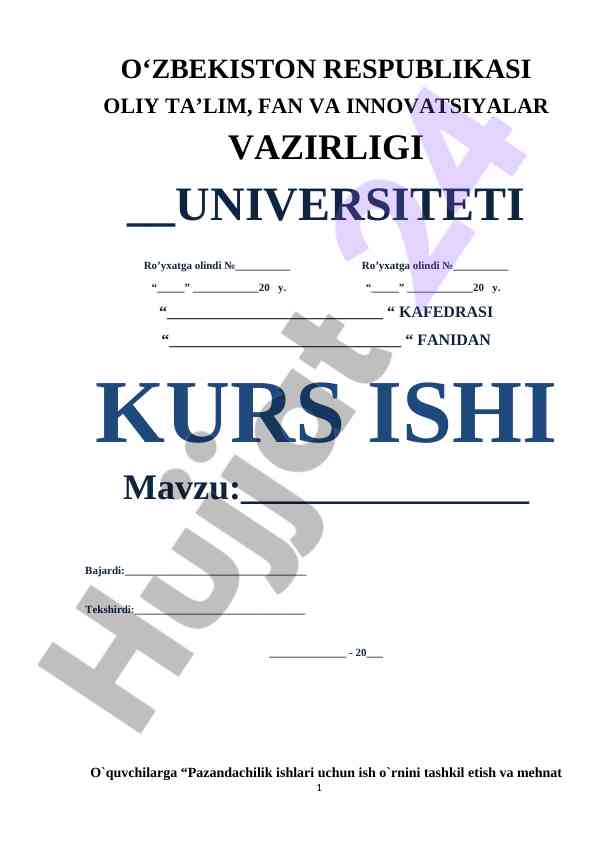 Pazandachilik Ishlari Uchun Mehnat Xavfsizligi