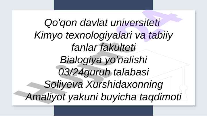 Malakaviy dala amaliyoti taqdimoti