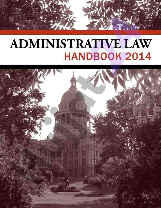 Administrative law handbook updates 2014