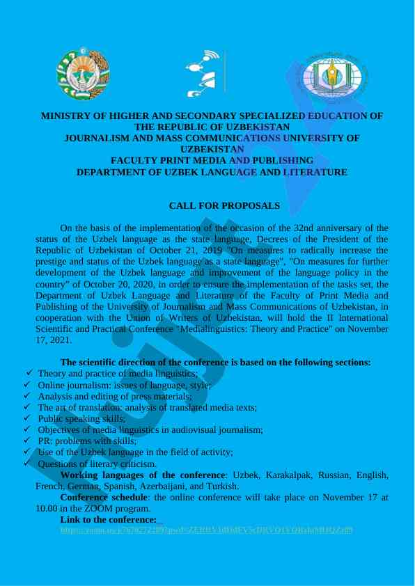 Medialinguistics theory and practice conference announcement