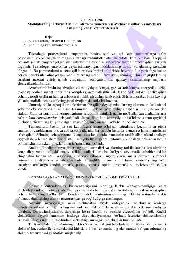 Moddalarning tarkibini tahlil qilish usullari