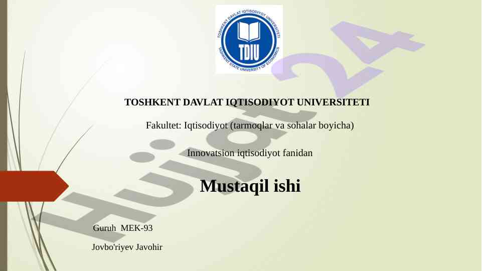 Innovatsion loyihalar tushunchasi va ularning turlari
