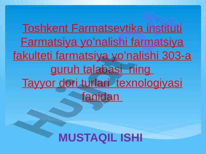 Dori vositalarini qadoqlash va o‘rash texnologiyasi