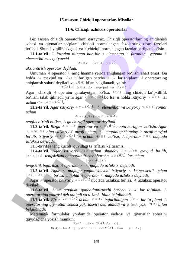 Chiziqli operatormap vaqti va aniqlanish sozlamalari