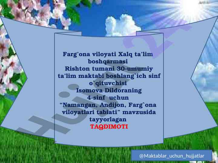 Namangan andijon farg'ona viloyatlari tabiati taqdimoti