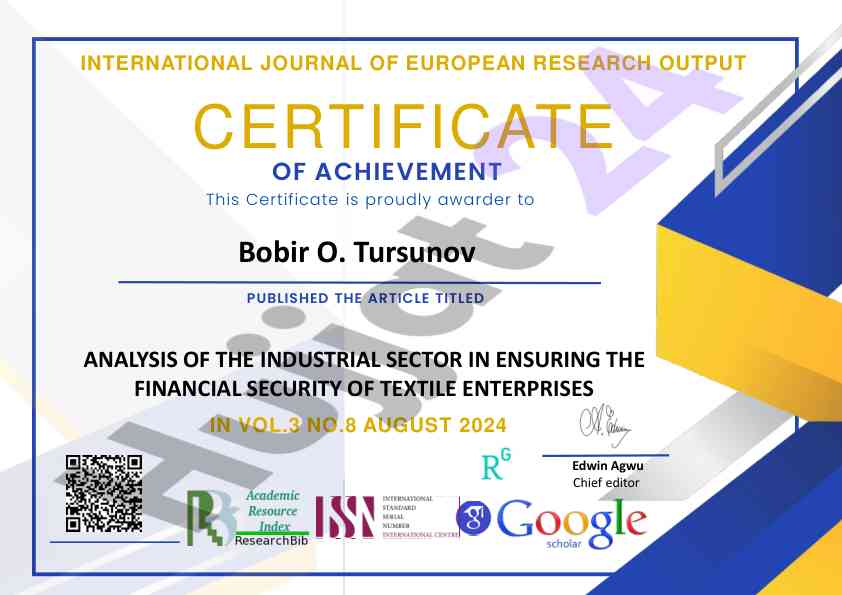Analysis of the industrial sector in financial security