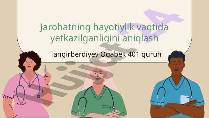 Jarohatning hayotiylik vaqtida yetkazilganligini aniqlash