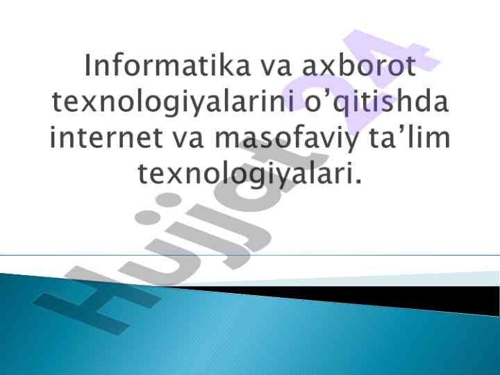 Masofaviy o‘qitish texnologiyalari haqida tahlil
