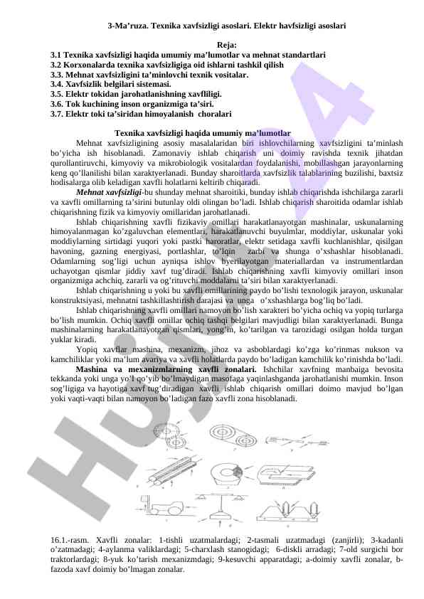 Texnika xavfsizligi asoslari va elektr havfsizligi