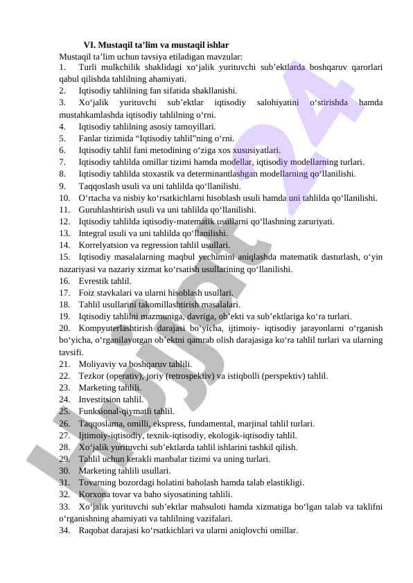 Iqtisodiy tahlilning asosiy tamoyillari va usullari