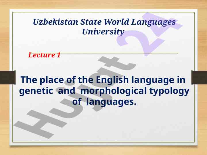 The role of english in language typology studies
