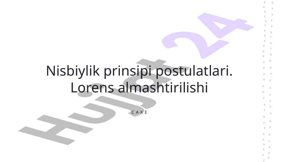 Nisbiylik nazariyasi va uning ahamiyati