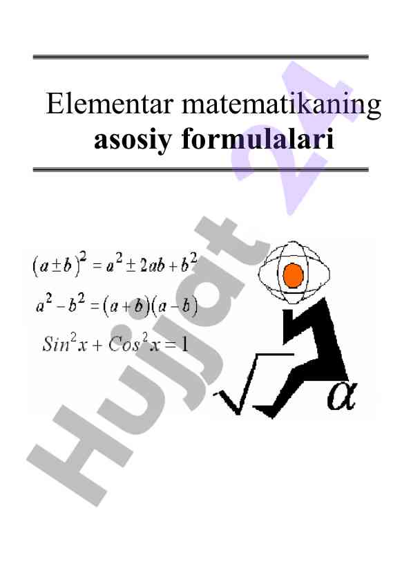 Asosiy formulalari va qoidalari kitobcha