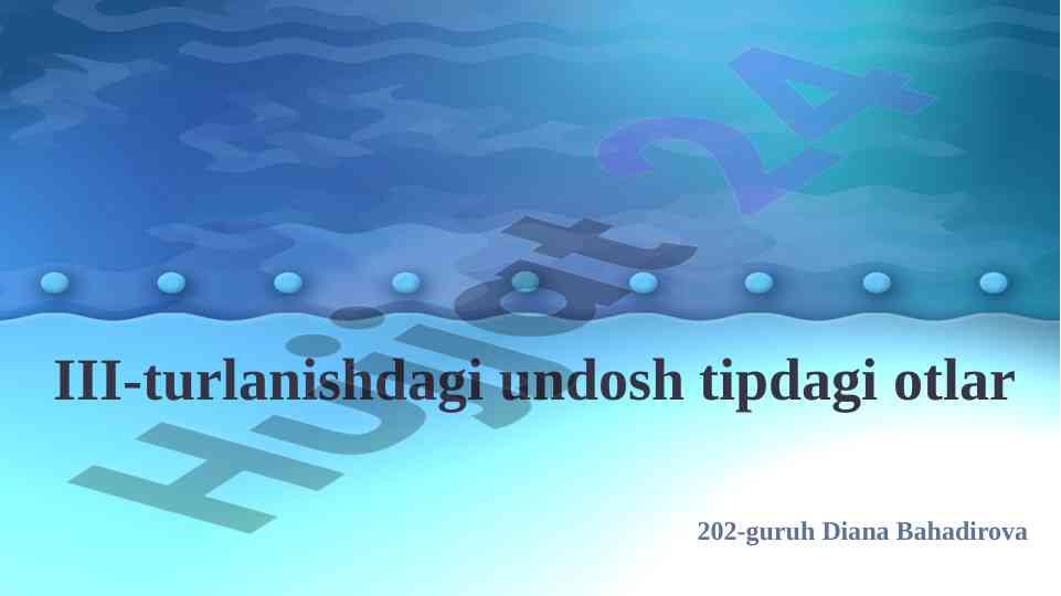 Iii turlanishdagi undosh tipdagi otlar