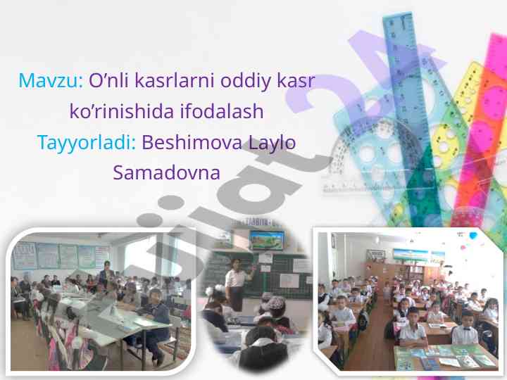Onli kasrlarni oddiy kasr ko’rinishida ifodalash