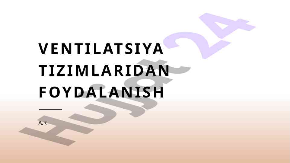 Ventilyatsiya tizimlarining sog'liq va energiyaga ta'siri