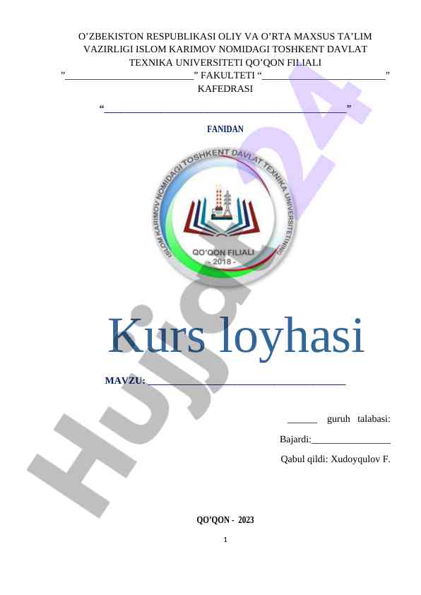Mikrokontrollerlar dasturlash loyihasi