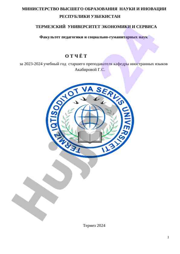 O’quv ishlari hisobot 2023-2024 o’quv yili