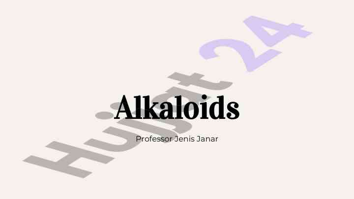 Overview of alkaloids and their biological significance