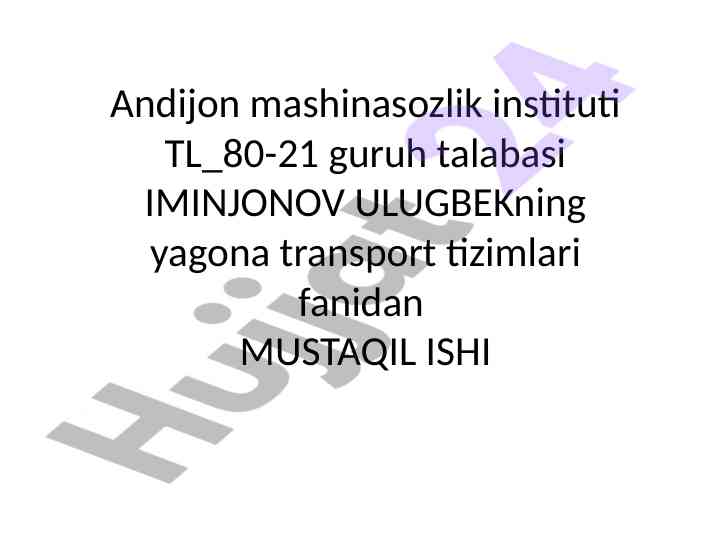 Temir yo'l transporti rivojlanishining ilmiy-muammolari