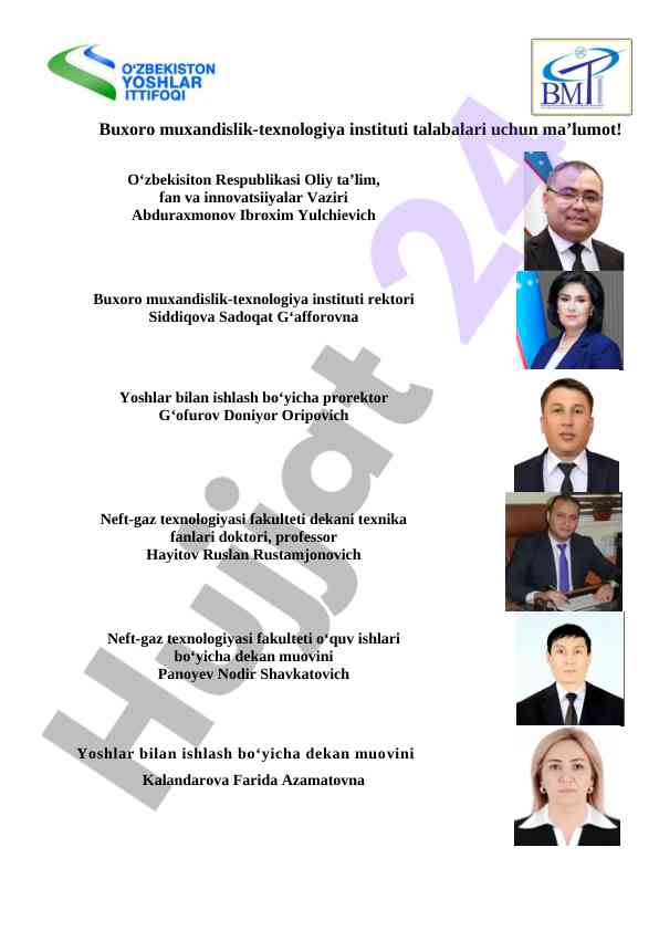 Yoshlar uchun muhim tashabbuslar va ularning maqsadlari