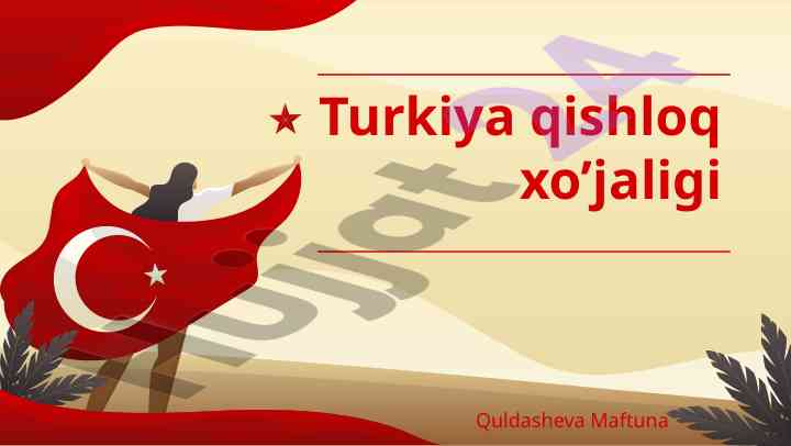 Turkiya qishloq xo'jaligi mahsulotlari tahlili