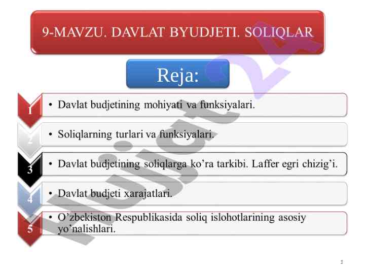 Davlat budjeti va soliqlar tahlili
