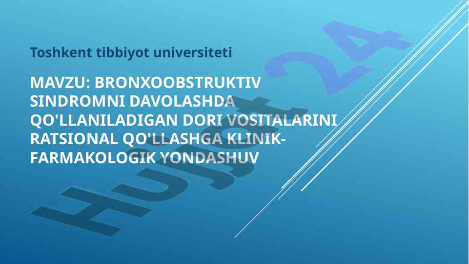 Bronxoobstruktiv sindromni davolashda dori vositalari