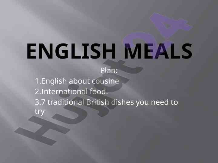 Traditional british meals and cuisine overview