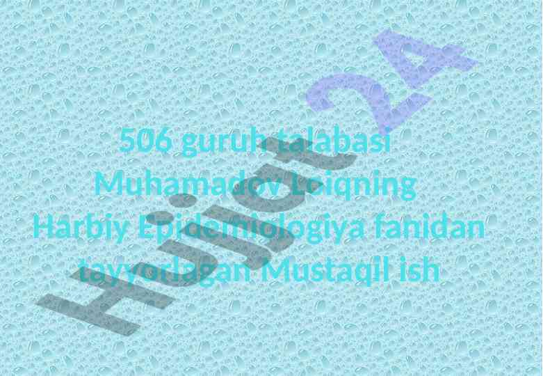 Harbiy epidemiologiya fanining rivojlanish qonuniyatlari