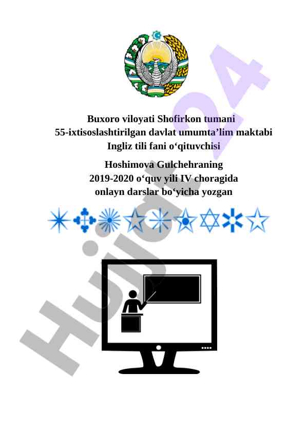 Onlayn darslar bo‘yicha ishlanmalar 1-6 sinf