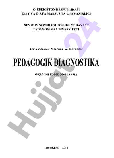 Pedagogik diagnostika o‘quv-metodik qo‘llanma