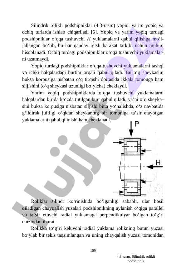 Silindrik rolikli podshipniklar turlari va xususiyatlari