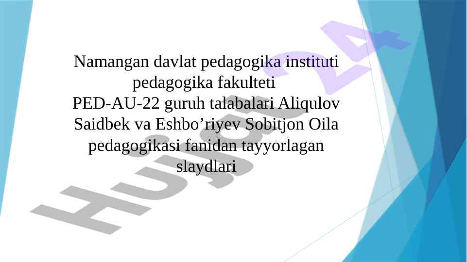 O’zbekistonda oila pedagogikasi fanining rivojlanishi