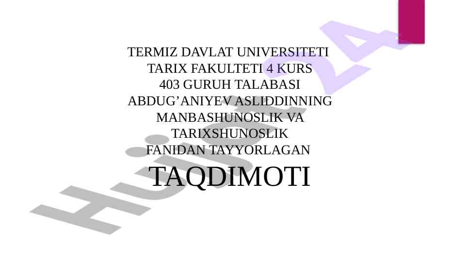 Mustaqillik yillarida o'zbekistonda tarix fanining rivojlanishi