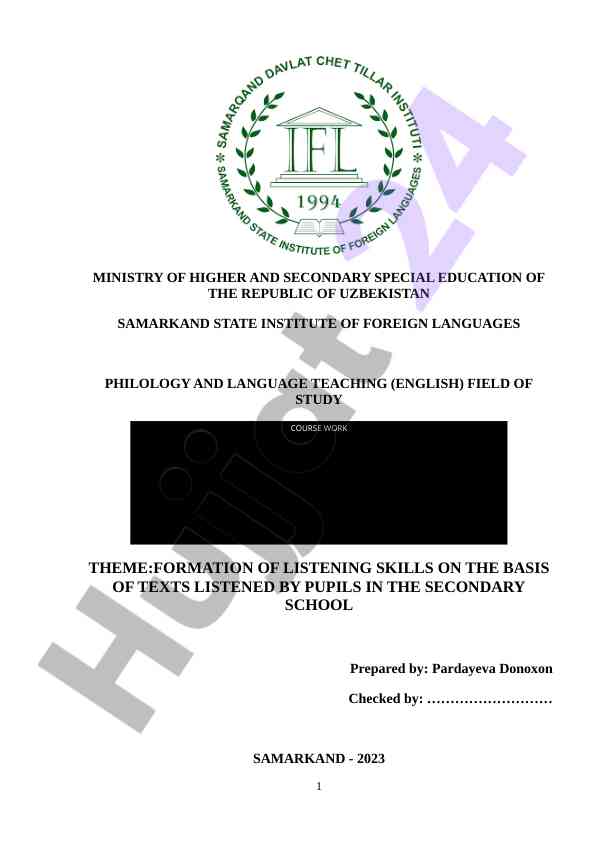 Formation of listening skills in secondary education