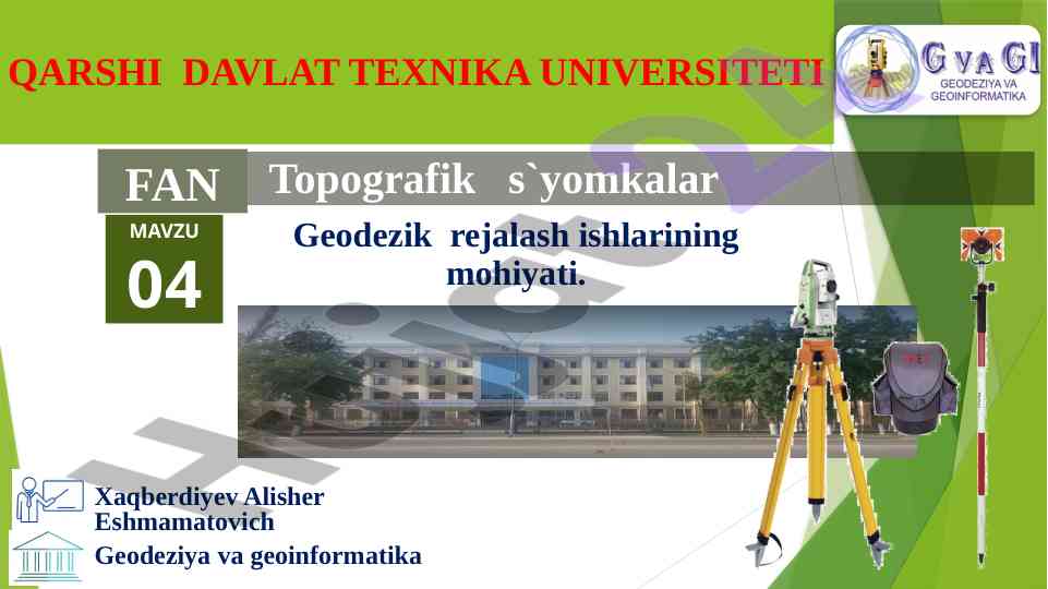 Topografik s'yomkalar va geodeziya ishlari