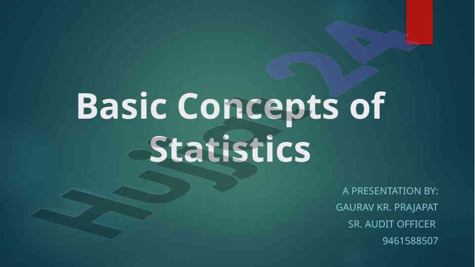 Basic concepts of statistics presentation overview