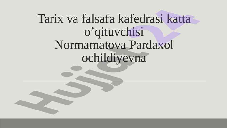 Kirish manbashunoslik fanining muhim asoslari