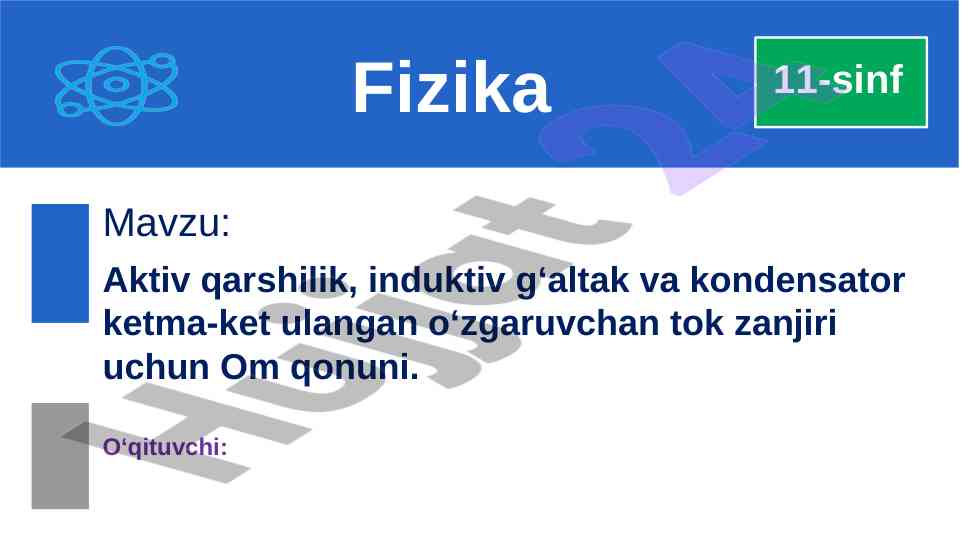Aktiv qarshilik va induktiv g‘altak zanjiri