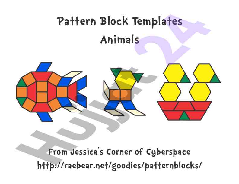 Pattern block templates for educational use