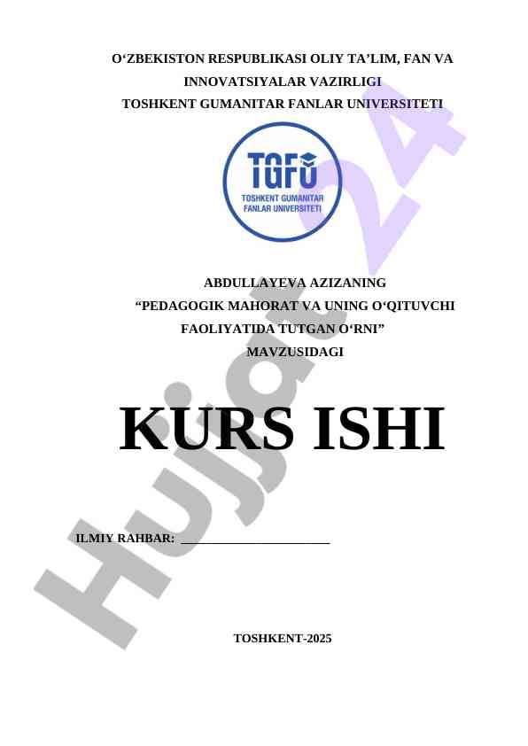 Pedagogik Mahorat Va Uning O'qituvchi Faoliyatida O'rni