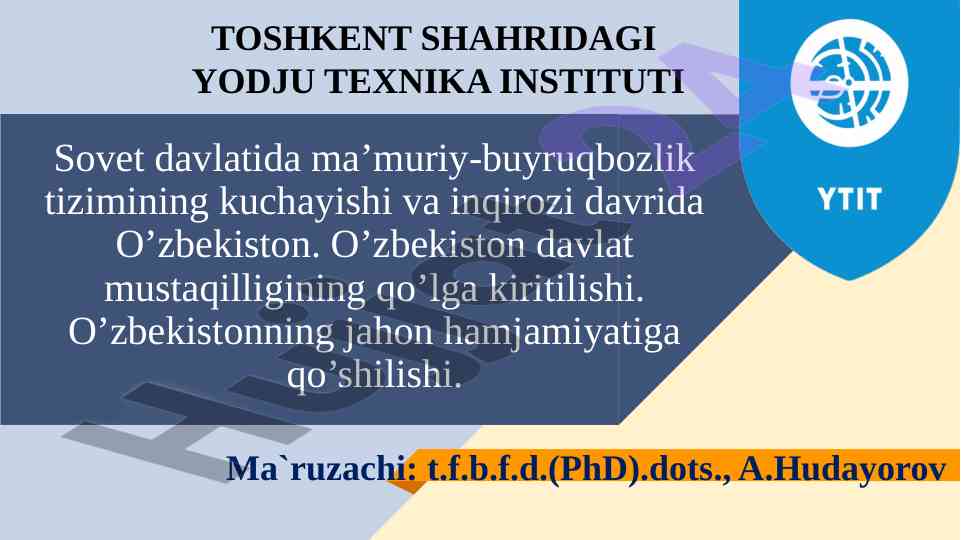 O'zbekiston davlat mustaqilligi va ekologik masalalar