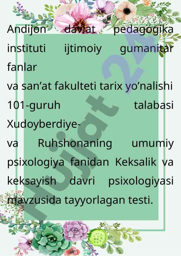 Keksalik psixologiyasi testi