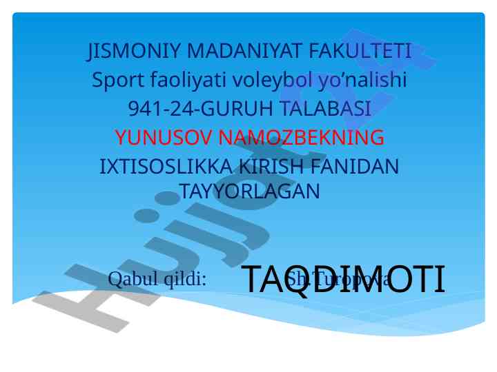 Voleybol o'yin texnikasi va qoidalari
