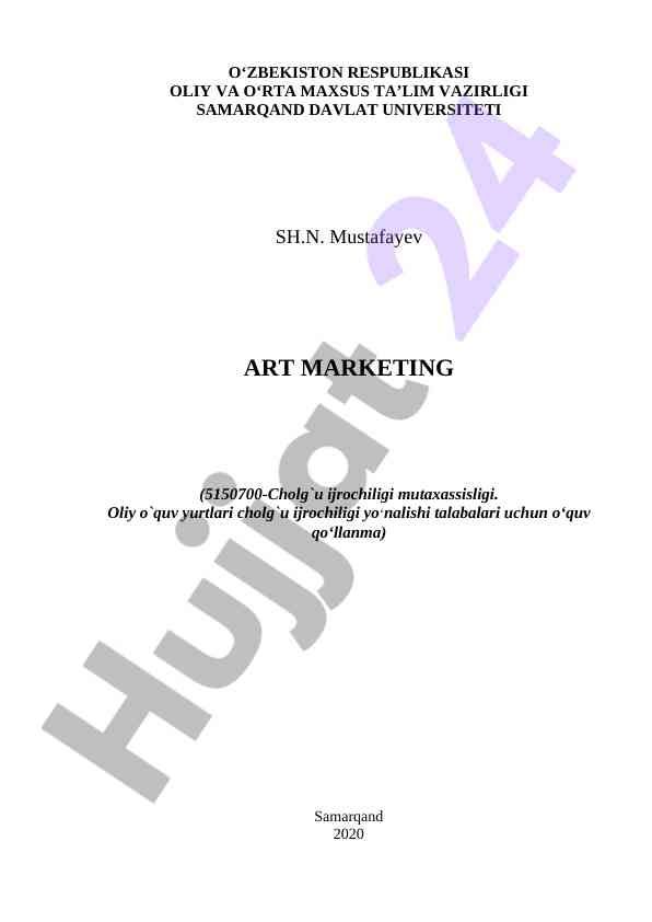 Art marketing o‘quv qo‘llanmasi