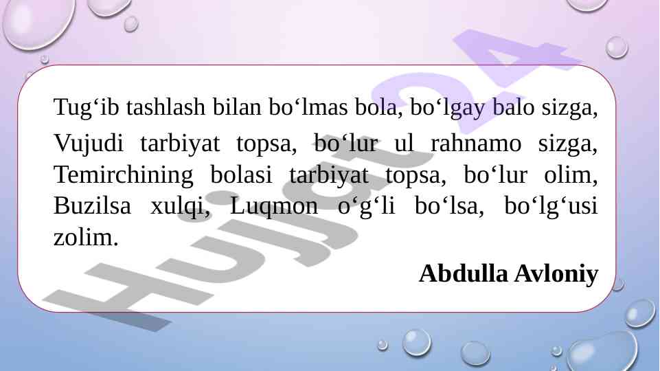 Milliy tarbiya konsepsiyasi va ahamiyati
