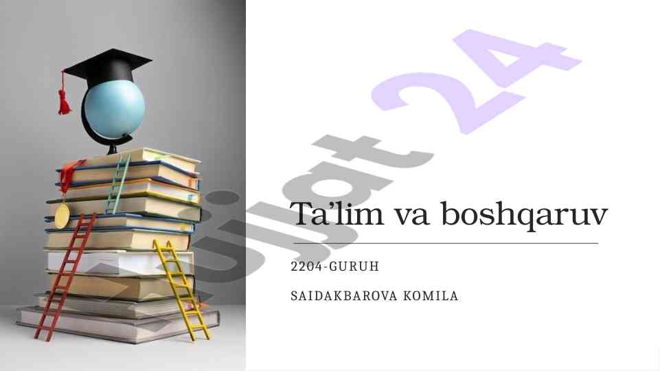 Boshqaruv tushunchasi va o'zbekiston ta'limi